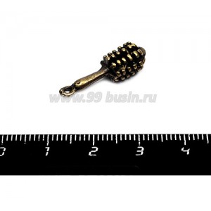 Подвеска Расческа круглая 23*7 мм, цвет бронза 1 штука