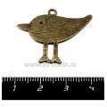 Подвеска Птичка-невеличка 27*32 мм, бронза 1 штука