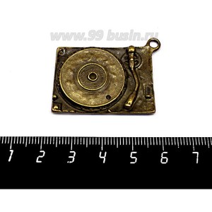 Подвеска Проигрыватель 38*30 мм бронза 1 шт Подвеска Проигрыватель 38*30 мм бронза 1 шт