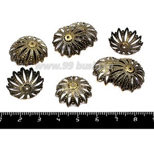 Шапочка для бусин Остроконечный Цветок МАКСИ 21*6 мм бронза 10 штук/упаковка Шапочка для бусин Остроконечный Цветок МАКСИ 21*6 мм бронза 10 штук/упаковка