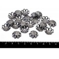 Шапочка для бусин Хризантема, 15*5 мм цвет черный никель 20 штук/упаковка