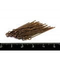 Пины с колечком 30*0,7 мм цвет старая медь 40 штук/упаковка