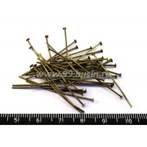 Пины гвоздики 35*0.8 мм винтаж. бронза 40 штук/упаковка Пины гвоздики 35*0.8 мм винтаж. бронза 40 штук/упаковка