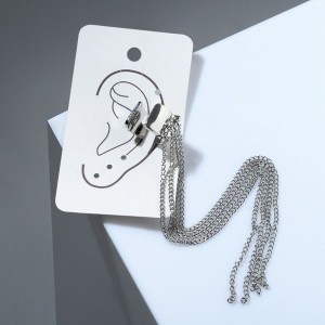 Серьга "Каффа" 4 цепочки, цвет серебро
