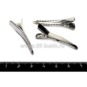 Основа для заколки-крокодила 39*7 мм, цвет никель 3 штуки/упаковка
