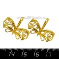Швензы ювелирные Бант 20*26 мм, позолоченные 0,45 мк , 1 пара, производство РОССИЯ