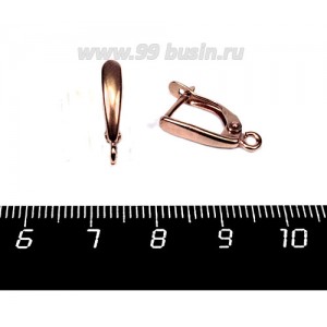 Швензы ювелирные № 8, 17*10*3 мм, цвет старая медь, 1 пара, производство Россия