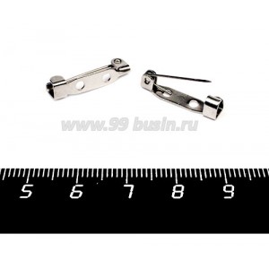 Основа для броши 19 мм, цвет никель, 2 отверстия, застежка - крючок, нержавеющая сталь, 1 штука Основа для броши 19 мм, цвет никель, 2 отверстия, застежка - крючок, нержавеющая сталь, 1 штука