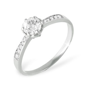 C925 Кольцо 1,47г фианит родирование