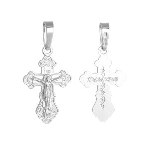 C925 Кулон крестик 1,21г без вставок родирование