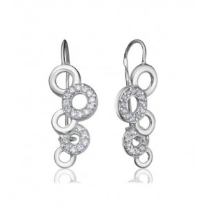 C925 Серьги 2,91г фианит родирование