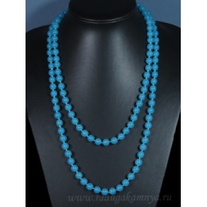 Бусы шарик 8мм цвет аквамарин 115-120см