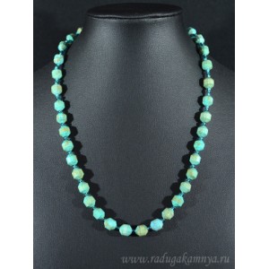 Бусы из бирюзы искусственной шарик с гранями 7мм, 47см