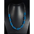 Колье из полимера шарик 6мм цвет бирюза, 58см