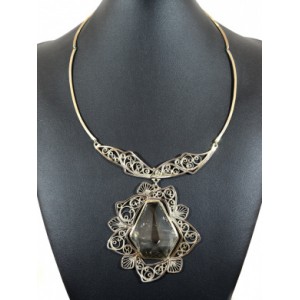 Колье горный хрусталь, 64*74мм. 48см.