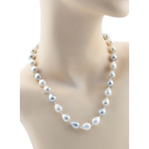 Бусы из майорки капля 10*13мм цвет белый, серый, 46см