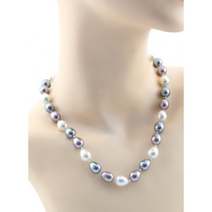 Бусы из майорки капля 10*13мм цвет белый, серый, розовый, 46см Бусы из майорки капля 10*13мм цвет белый, серый, розовый, 46см