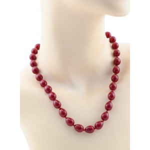 Бусы из майорки капля 10*13мм цвет красный, 46см