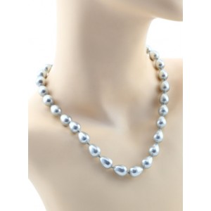 Бусы из майорки капля 10*13мм цвет серый, 46см