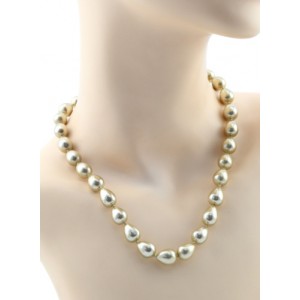 Бусы из майорки капля 10*13мм цвет шампань, 46см