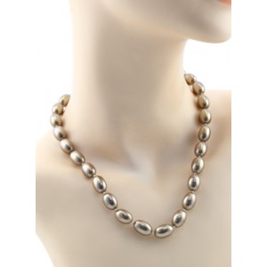 Бусы из майорки овал 10*15мм цвет капучино, 47см