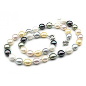 Комплект: бусы, браслет из майорки овал 13*15мм цвет ассорти, 47; 20см