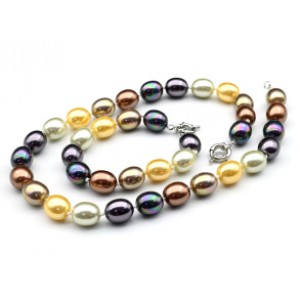 Комплект: бусы, браслет из майорки овал 13*15мм цвет ассорти, 47; 20см