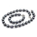 Комплект: бусы, браслет из майорки овал 13*15мм цвет черный, 47; 20см