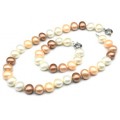 Комплект: бусы, браслет из майорки овал 15*13мм цвет ассорти кремовое, 46; 20см