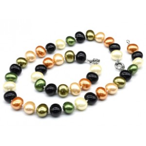 Комплект: бусы, браслет из майорки овал 15*13мм цвет ассорти, 46; 20см