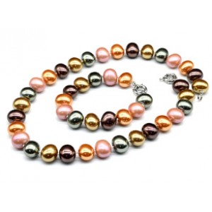 Комплект: бусы, браслет из майорки овал 15*13мм цвет ассорти, 46; 20см