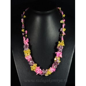 Колье из перламутра тонированого крошка цвет 25, 50см