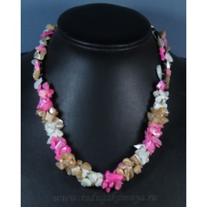 Колье из перламутра тонированого крошка цвет 5, 50см