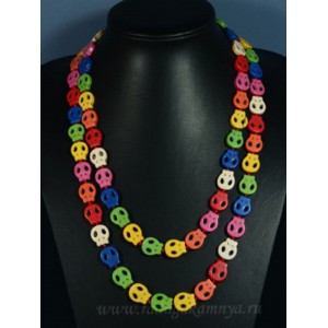 Бусы из кахолонга (имитация) черепки 13*16мм, цвет ассорти 120см