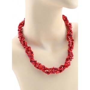 Бусы из коралла 3 нити цилиндрики красный, 51см.