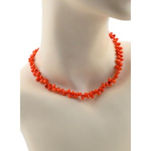 Бусы из коралла облепиха капля мелкая цвет оранжевый, 40см