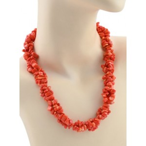 Бусы из коралла оранжевого 3 нити галтовка, 52см.