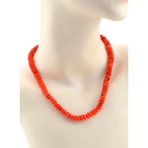 Бусы из коралла оранжевого диски 8мм, 47см.