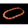 Бусы из кошачьего глаза (синт.) овал 16*25мм, цвет оранжевый, 48см