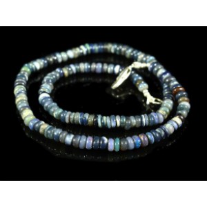 Бусы из Опала черного рондель 5мм, 44см, 12,6г