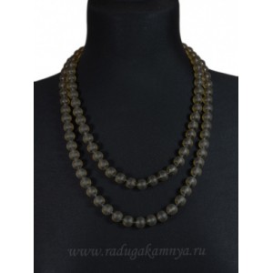 Бусы шарик 10мм цвет раухтопаз матовый 120см