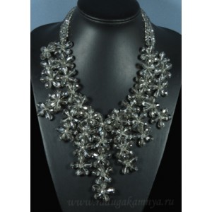 Колье из циркона "цветочки" цвет раухтопаз, 50см