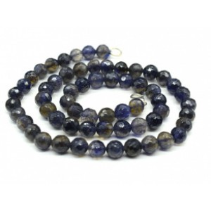 Бусы из Кордиерита (Иолит) шарик гр.7,5-8мм, 48см, 36,5г