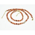 Комплект: бусы, браслет из сердолика граненые 5*6мм, 45см, 17см