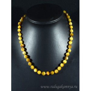 Бусы из тигрового глаза желтого, граненые 7*8мм, 45см