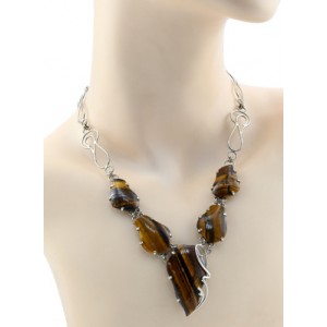 Колье из тигрового глаза, 46см. Колье из тигрового глаза, 46см.