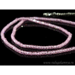 Бусы из Фианита шарик гр.3мм, цвет розовый, 45см, 17г Бусы из Фианита шарик гр.3мм, цвет розовый, 45см, 17г