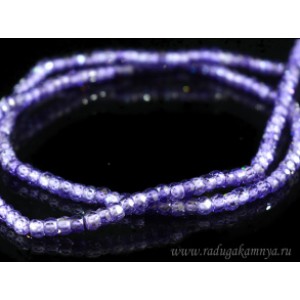 Бусы из Фианита шарик гр.3мм, цвет сиреневый, 45см, 17г