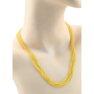 Бусы из циркона 5 нитей шарик гр.2мм цвет лимонный, 50см Бусы из циркона 5 нитей шарик гр.2мм цвет лимонный, 50см