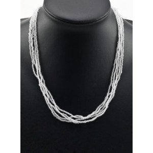 Бусы из циркона 5 нитей шарик гр.2мм цвет хрусталь, 47см